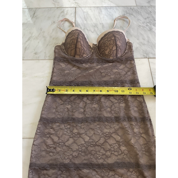 Skinny Girl Smoothers & Shapers Beige & Gray Lace Underwire Mini Dress Shapewear - Picture 5 of 14